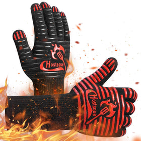 Hostaque grilling gloves show heat resistance up to 1472°F for safe handling of hot foods.