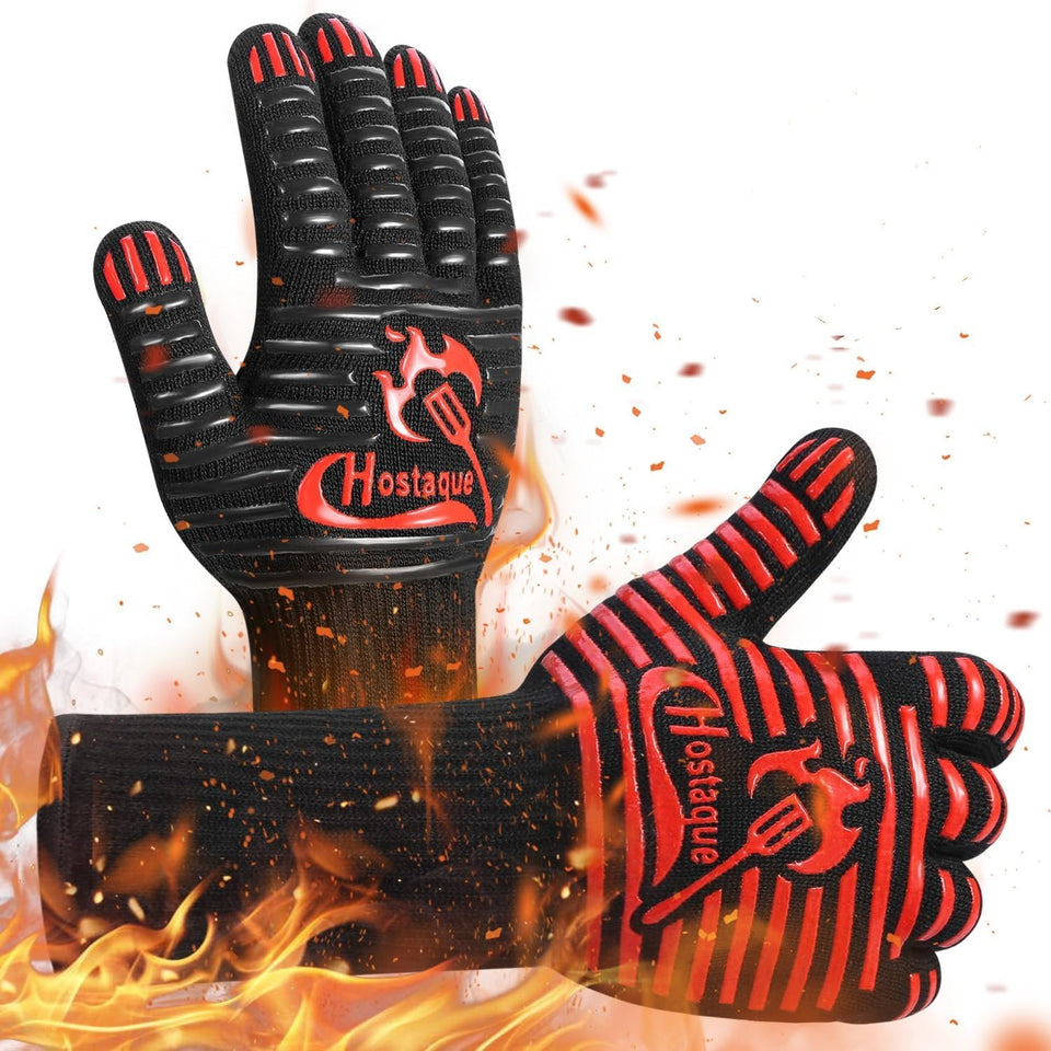 Hostaque grilling gloves show heat resistance up to 1472°F for safe handling of hot foods.
