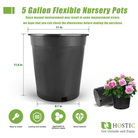 HOSTIC durable plastic 5-gallon pot resists cracking during handling and reuse