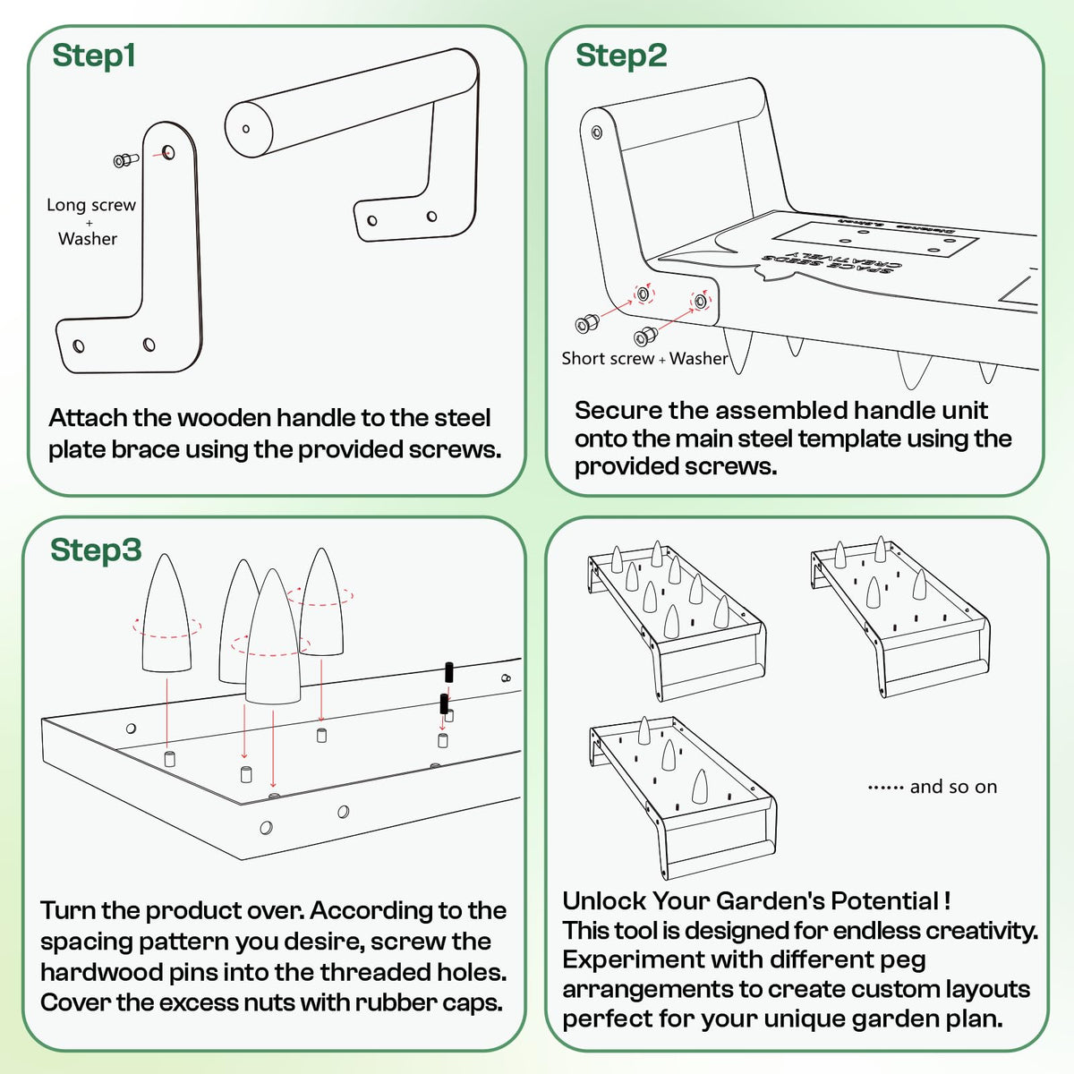 HOSUKU Seed Spacer Tool enabling DIY planting layout in beds.