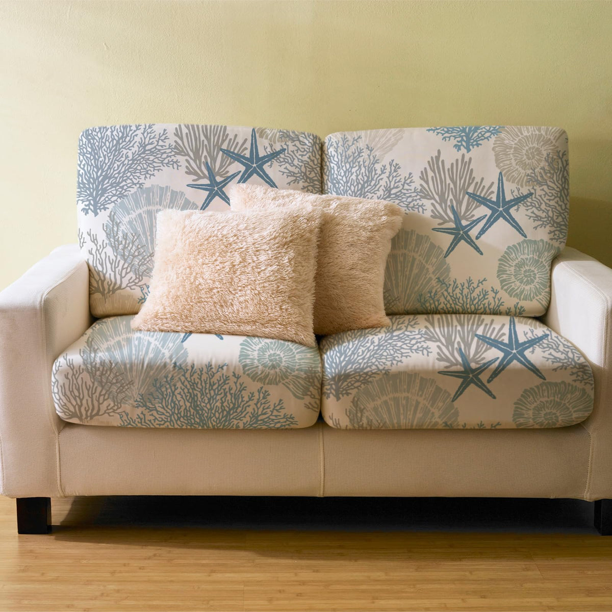 Hosuly dining chair cushion cover protects furniture with coastal style.