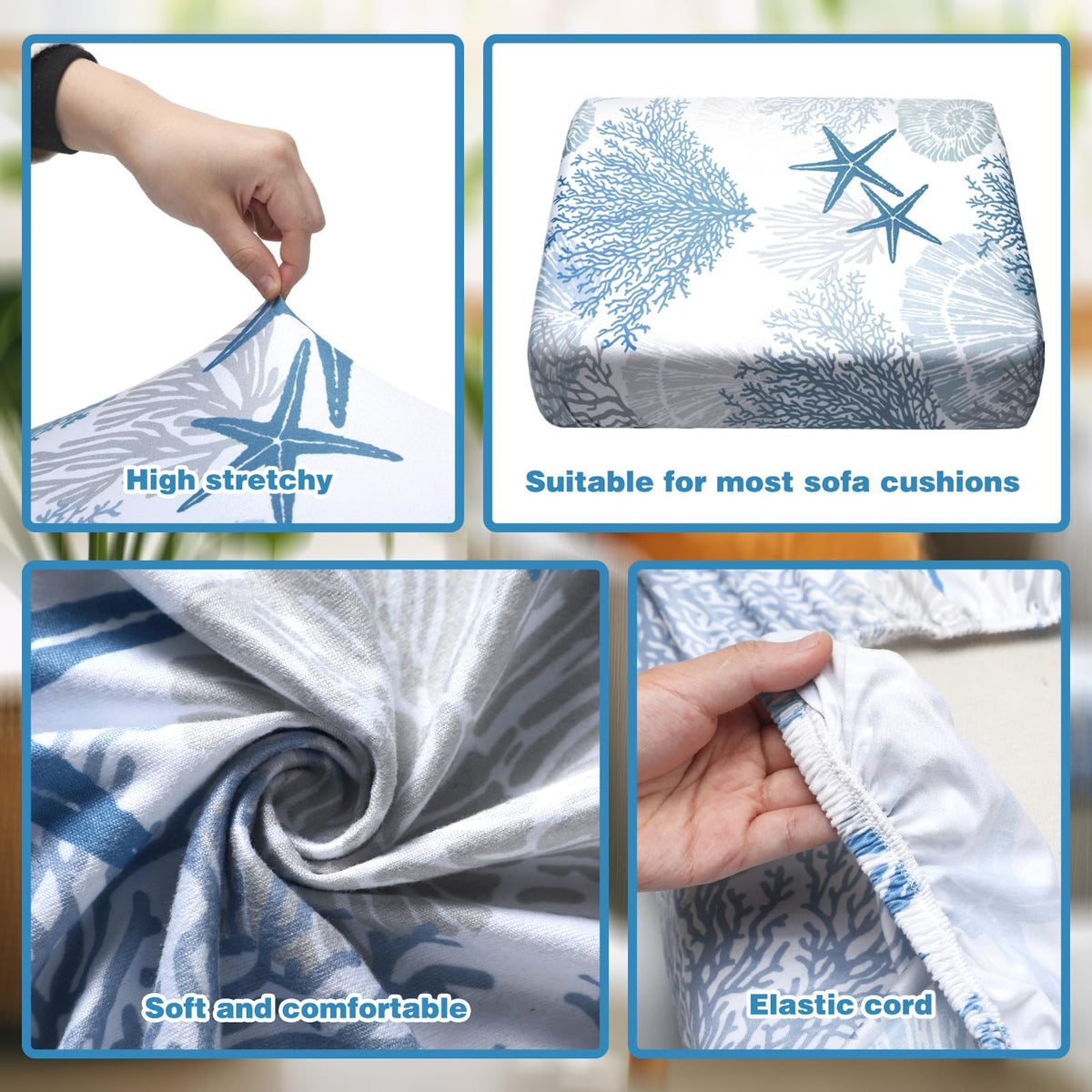 Hosuly stretch-fit 20-27in cushion cover fits cushions securely.