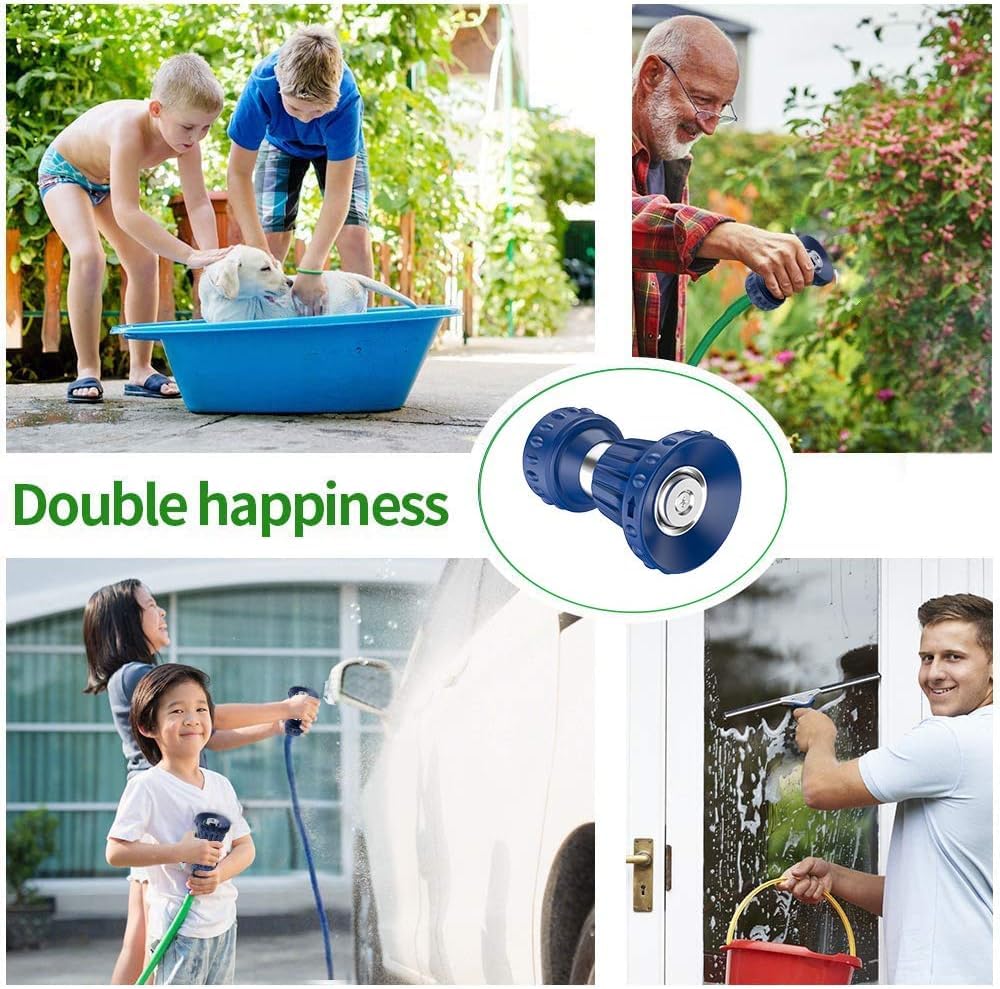 HOSUN blue finish nozzle shown in garden watering.