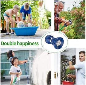 HOSUN blue finish nozzle shown in garden watering.