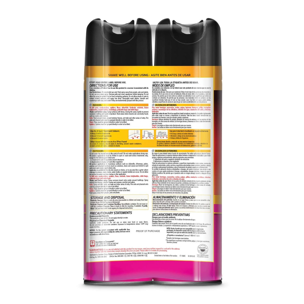 Hot Shot fast-knockdown aerosol spray for quick pest control indoors and outdoors.