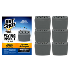 Hot Shot Flying Insect Trap discreet design blends with decor while attracting flies.