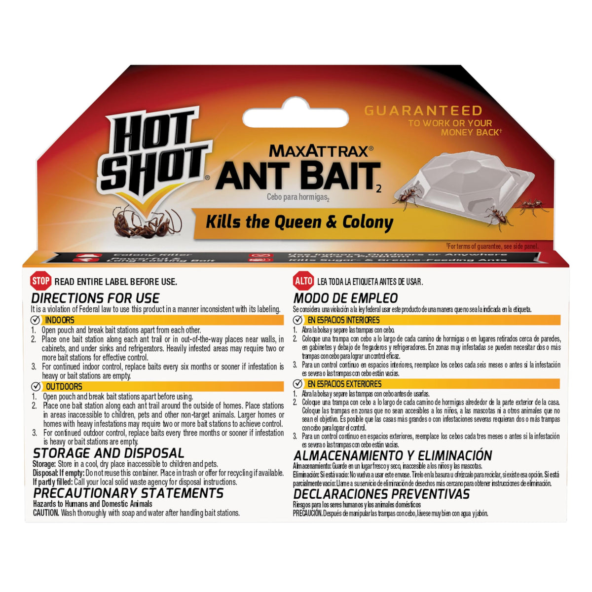 Killing visible ants and hidden nests with Hot Shot MaxAttrax reduces trails.