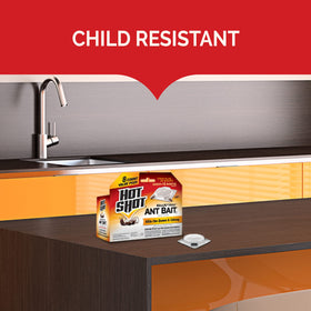 Eight child-resistant bait stations provide long-lasting indoor protection against colonies