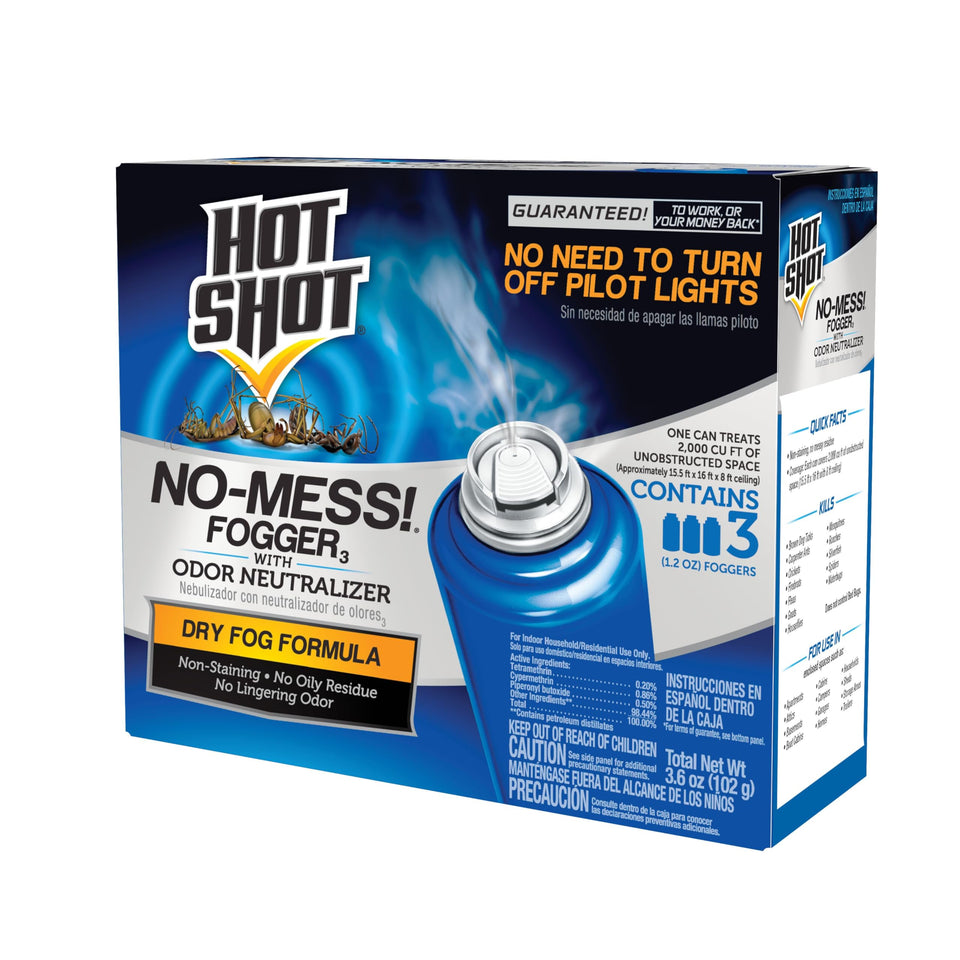 HOT SHOT No-Mess Fogger can front for quick home protection against pests.
