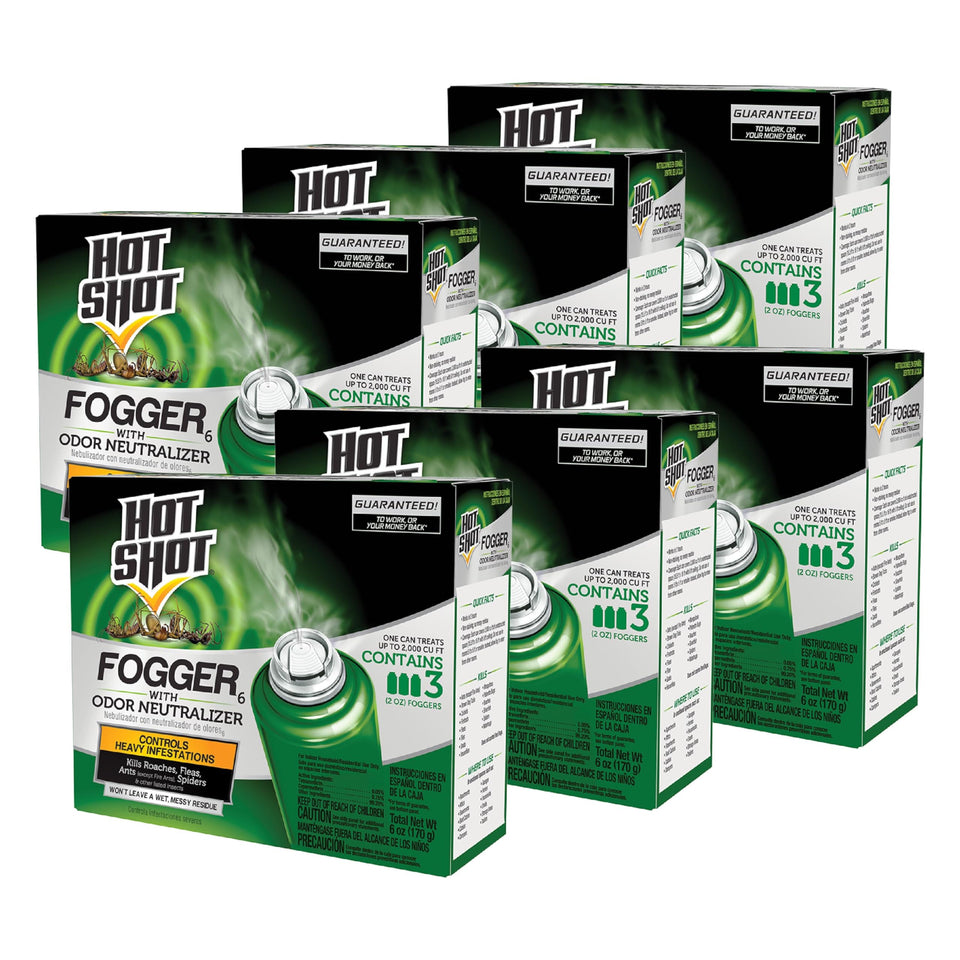 HOT SHOT pest control fogger on-contact action eliminates pests quickly in open spaces
