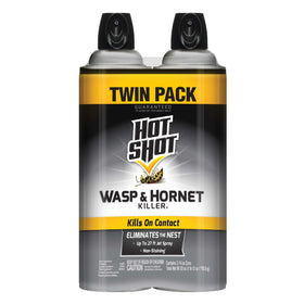 Hot Shot Wasp & Hornet Killer aerosol can for fast outdoor pest control.