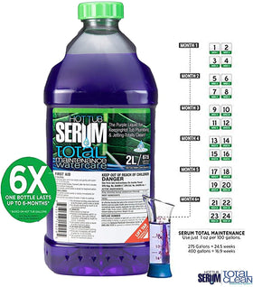 Hot Tub Serum pack on table ready for inflatable tub care.