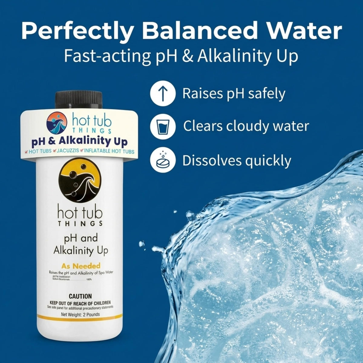Hot Tub Things alkalinity increaser packaging ready for spa and pool use