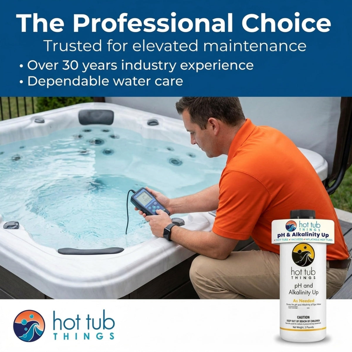 Hot Tub Things product label closeup on bottle