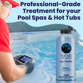 Hot Tub Things Spa Water Clarifier ready to mix in for improved water quality
