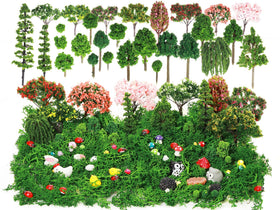 Hoteam 72pcs miniature garden trees for dioramas and terrariums