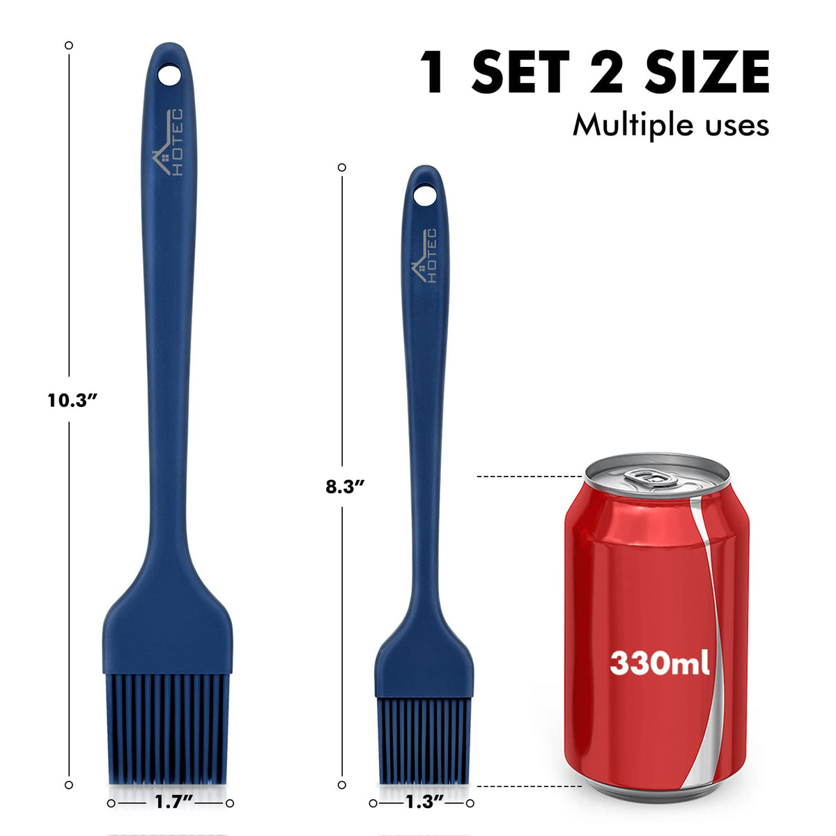 HOTEC basting brush set with small brush for precise glazing
