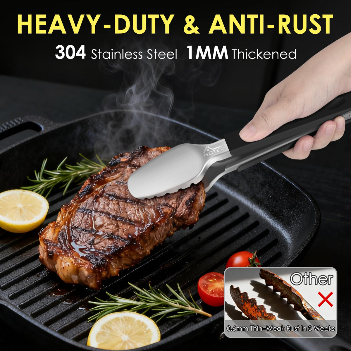 Hotec dishwasher-safe construction simplifies cleanup after grilling or cooking.