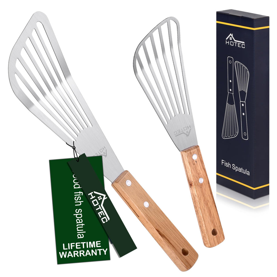 HOTEC fish spatula set with small and large heads for versatile flipping in home kitchens