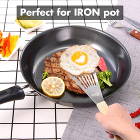 HOTEC spatula designed for grill or iron pot cooking with slotted blade