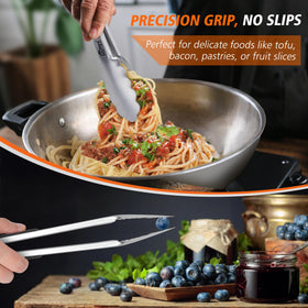 Hotec dishwasher-safe tongs simplify quick cleanup after cooking.