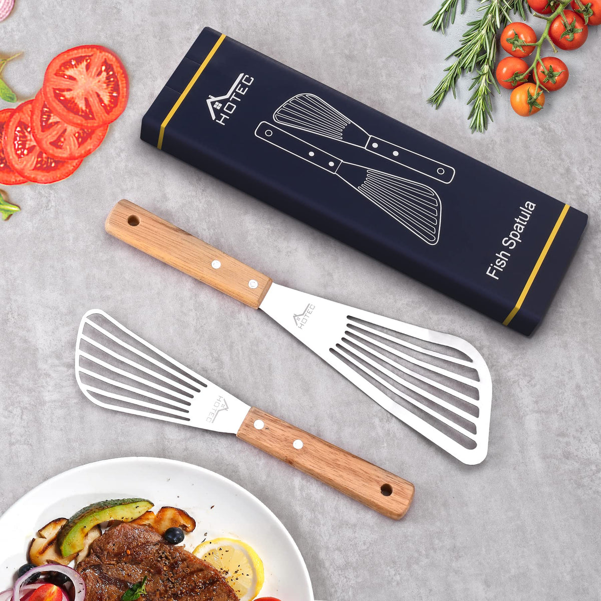 HOTEC stylish 2-piece spatula set for any kitchen counter