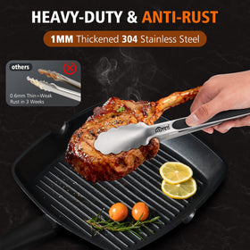 Hotec locking mechanism tongs enabling secure, one-handed use.