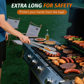 Hotec tongs have a heat-resistant head for safe grilling