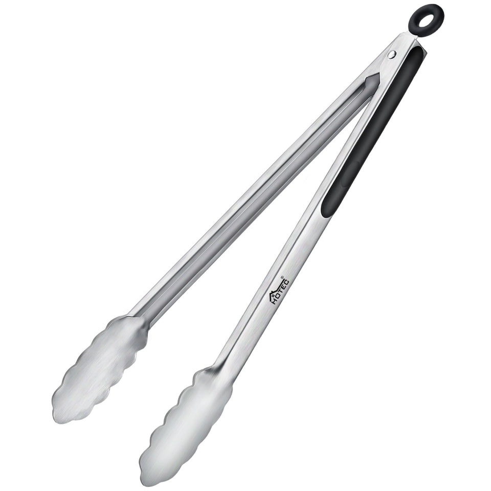 Hotec tongs with locking mechanism for secure storage and easy use