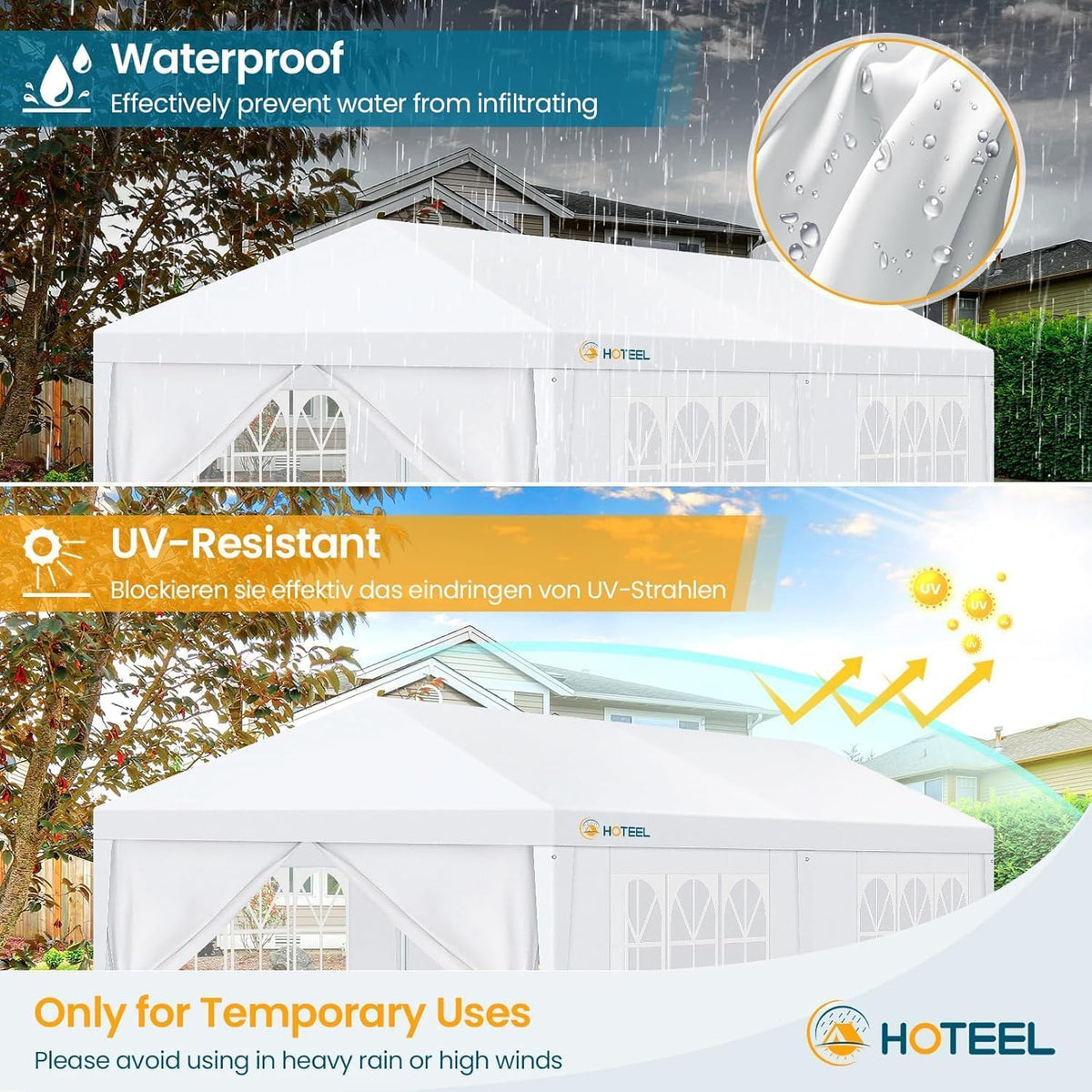 Hoteel 10x20ft party tent ideal for weddings and backyard events