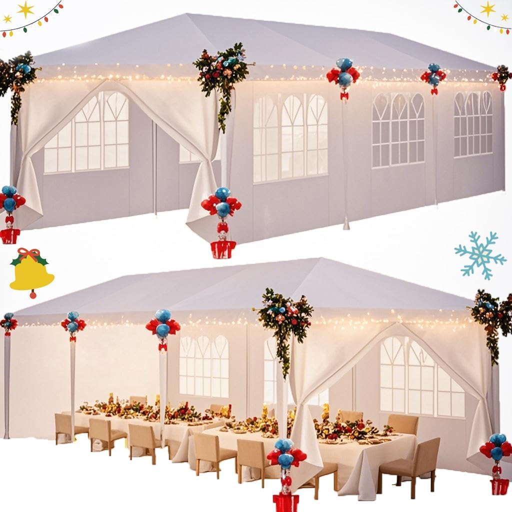 Hoteel 10x30ft tent front view ideal for shaded outdoor gatherings and events.