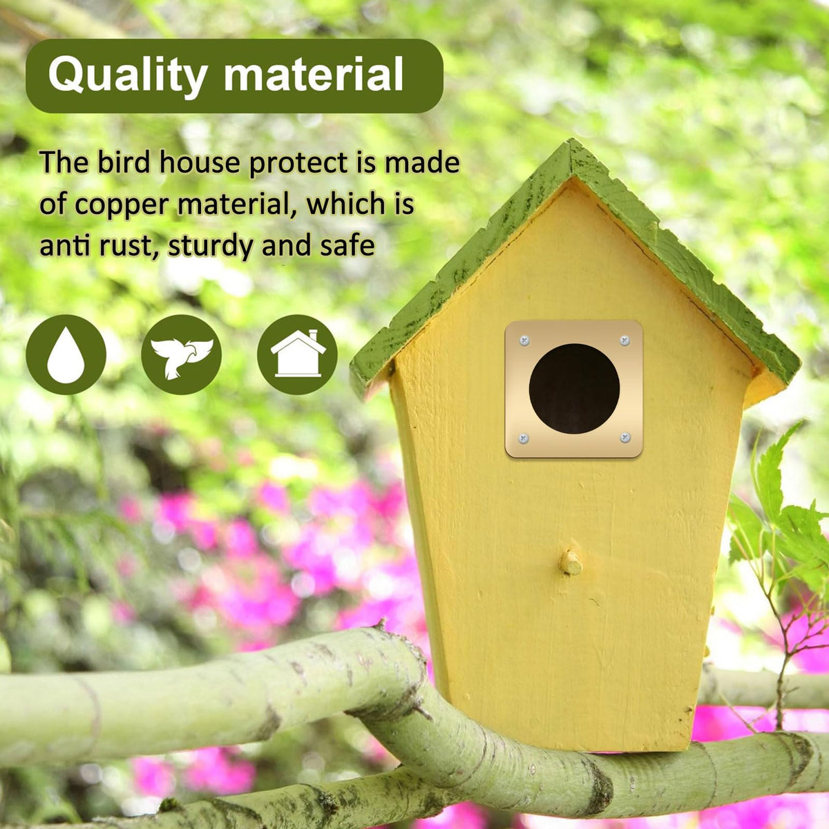 Hotop 1-1/4 inch opening portal fits standard birdhouse entries.