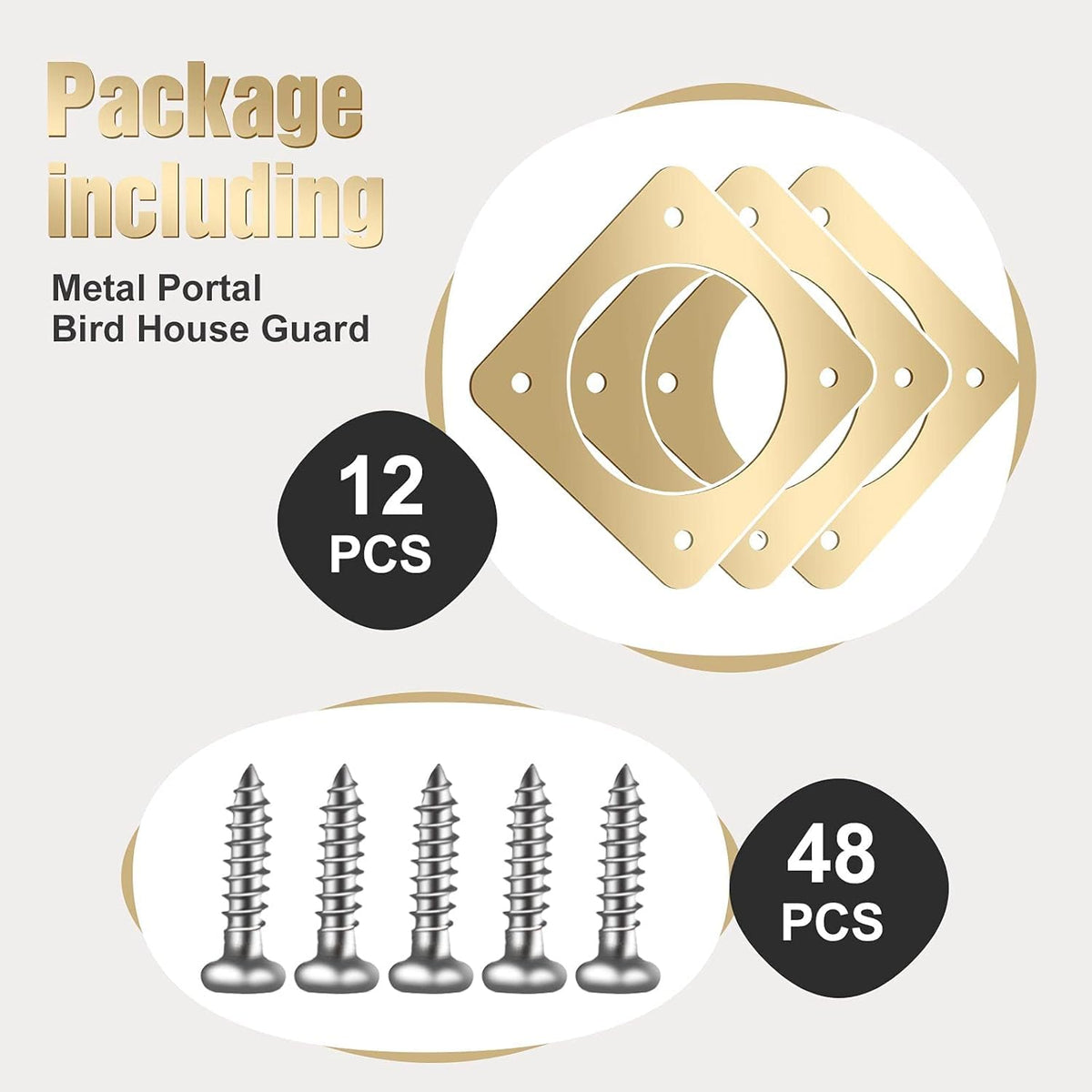 Hotop 12pcs bird house protectors in copper guard against chewing and pests.