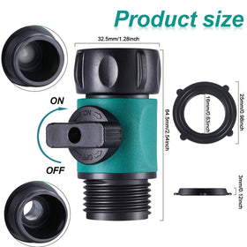 Hotop 3/4 inch thread valve connection compatible with most hoses for quick control.