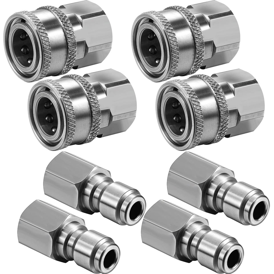 Hotop 4-set NPT 3/8 inch quick connector kit for easy pressure washer setup.