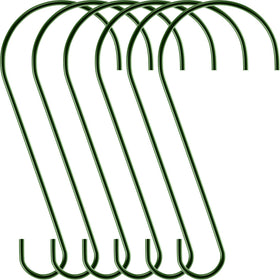 Hotop 6-piece S hook in green for bird feeders and outdoor decor.