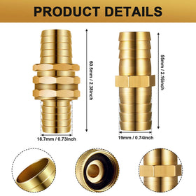 Hotop brass female and male connectors for secure joining.