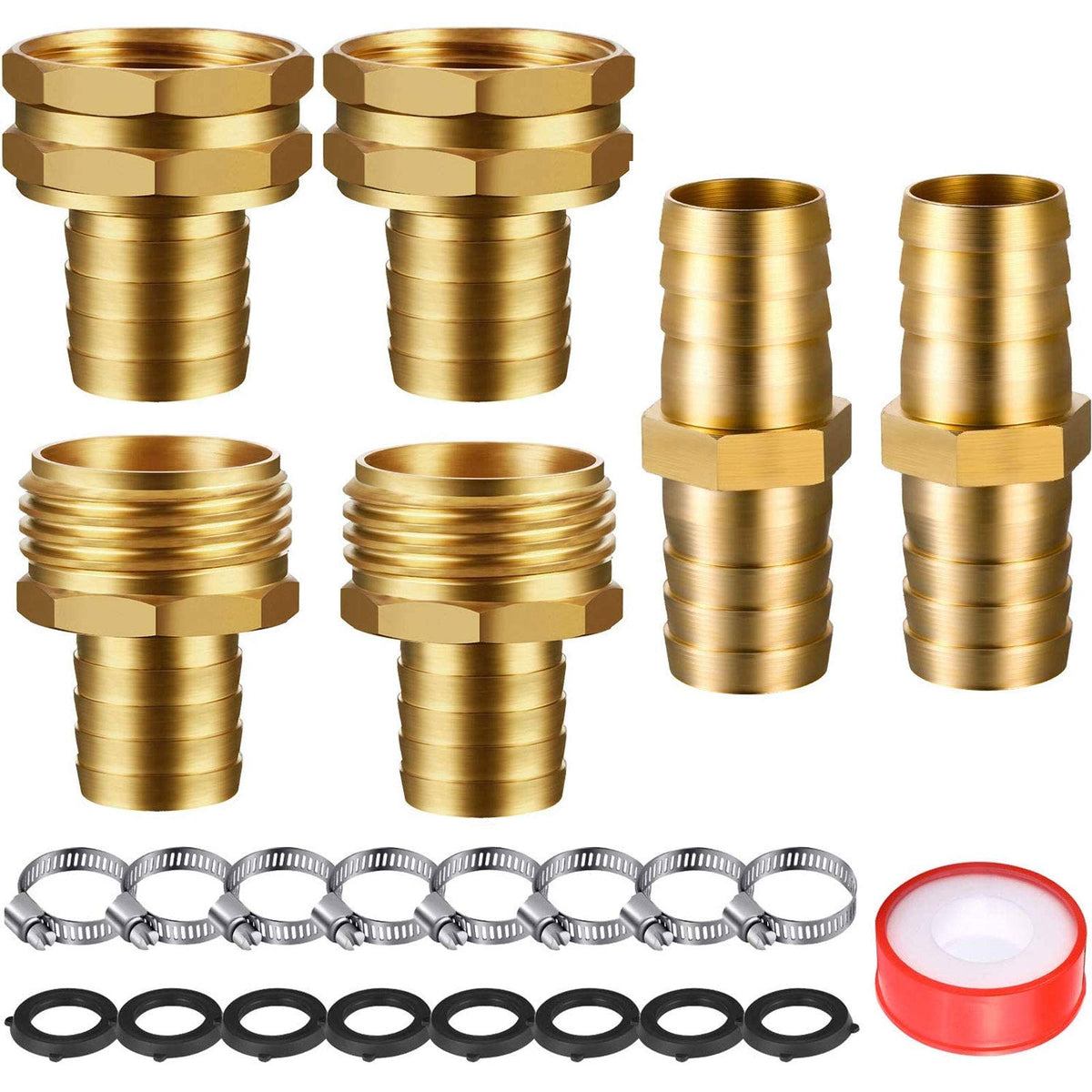 Hotop brass hose mender 4-set for quick, durable repairs.