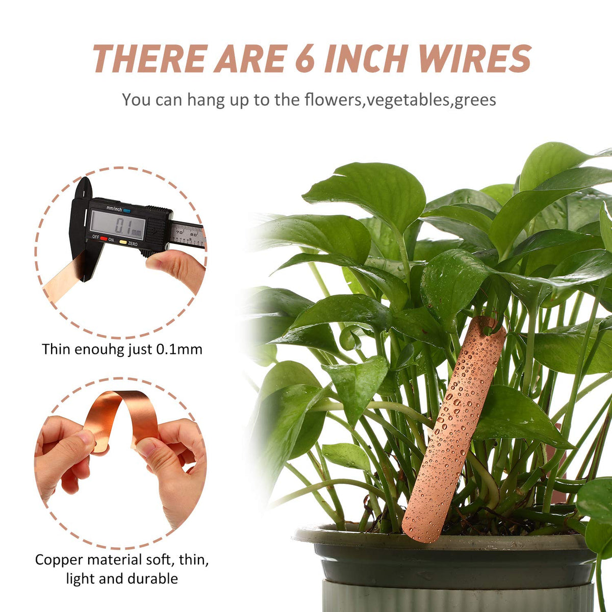 Hotop copper plant tags waterproof and sun resistant in outdoor settings