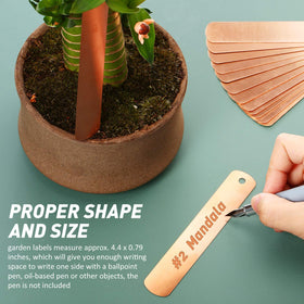Hotop copper plant tags showcasing writing space for plant details