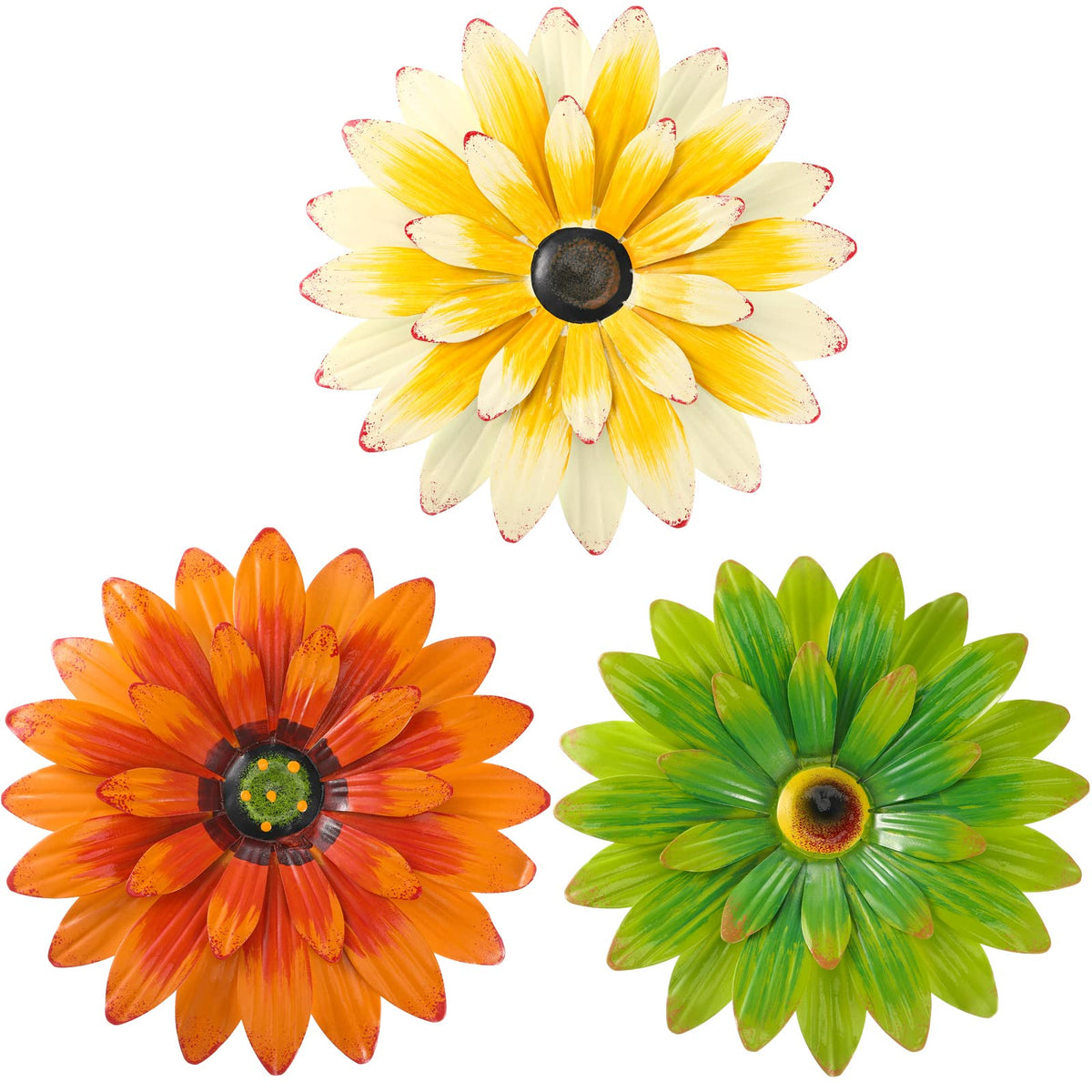 Hotop 3D metal daisy wall art layered flower decor enhances indoor walls