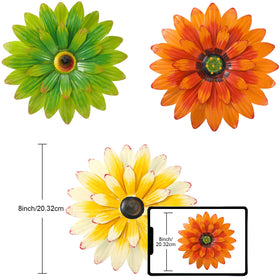 Hotop daisy wall art 3D metal layered flowers enhances living room ambiance
