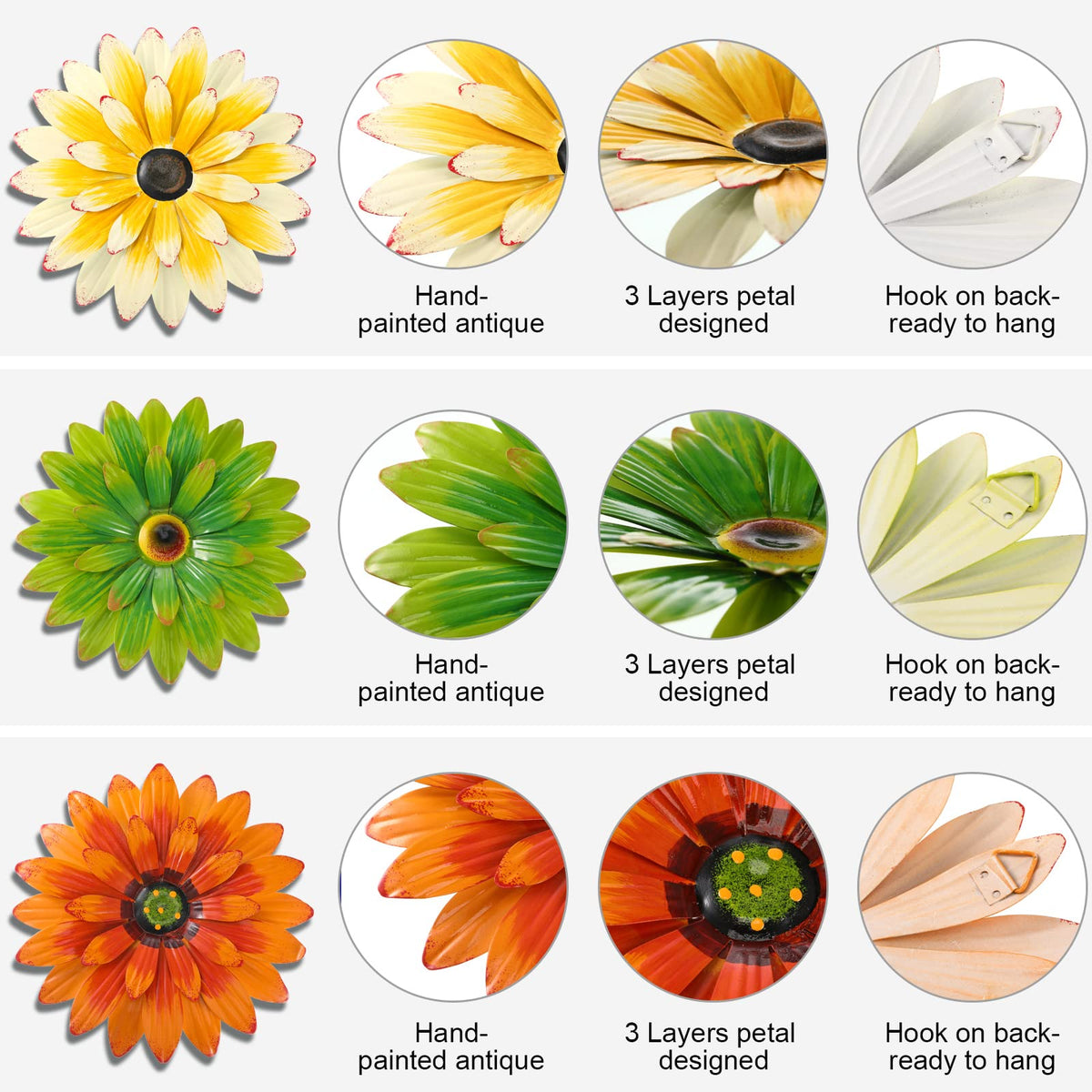 Hotop three-piece daisy art set brightens hallways and offices
