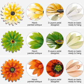 Hotop three-piece daisy art set brightens hallways and offices