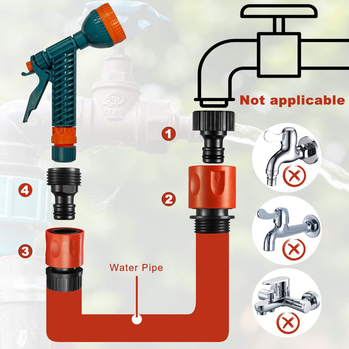 Hotop female hose end connector secures hoses with reliable grip.