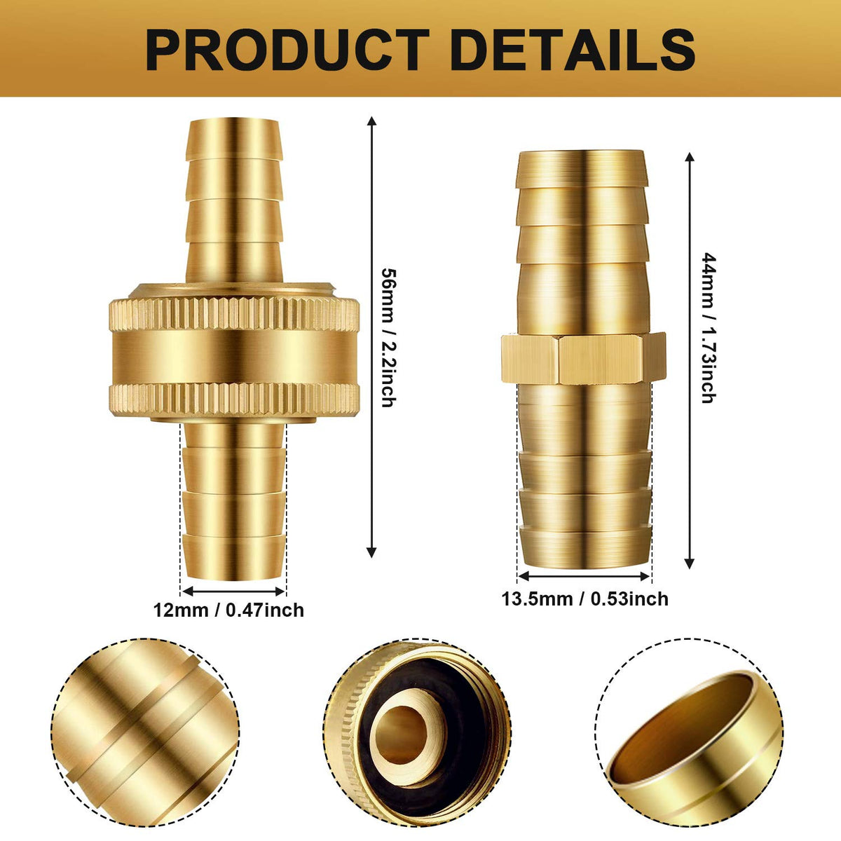 Hotop half‑inch hose connector ideal for quick repairs