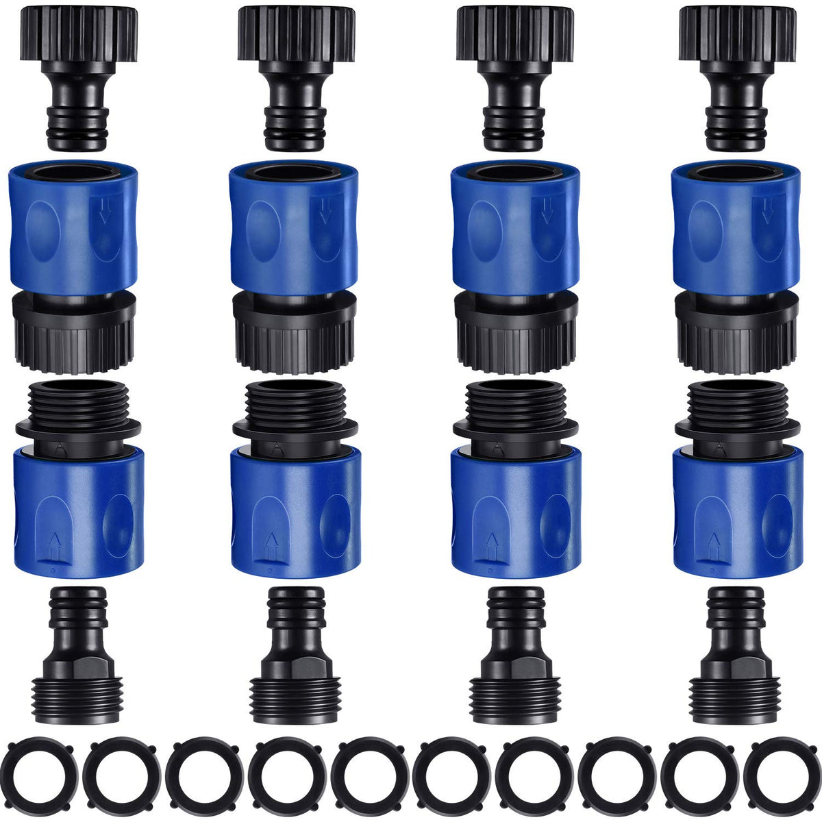 Hotop hose end connector blue for easy leak-free attachment.
