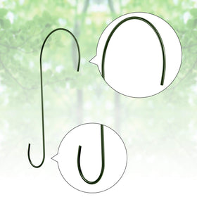 Hotop 12-inch green S hook ideal for branches and garden setups.