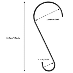 Hotop S-shaped hook for outdoor use, rustproof and sturdy.