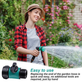 Hotop standard 3/4 inch GHT fittings fit garden hoses and outdoor faucets.